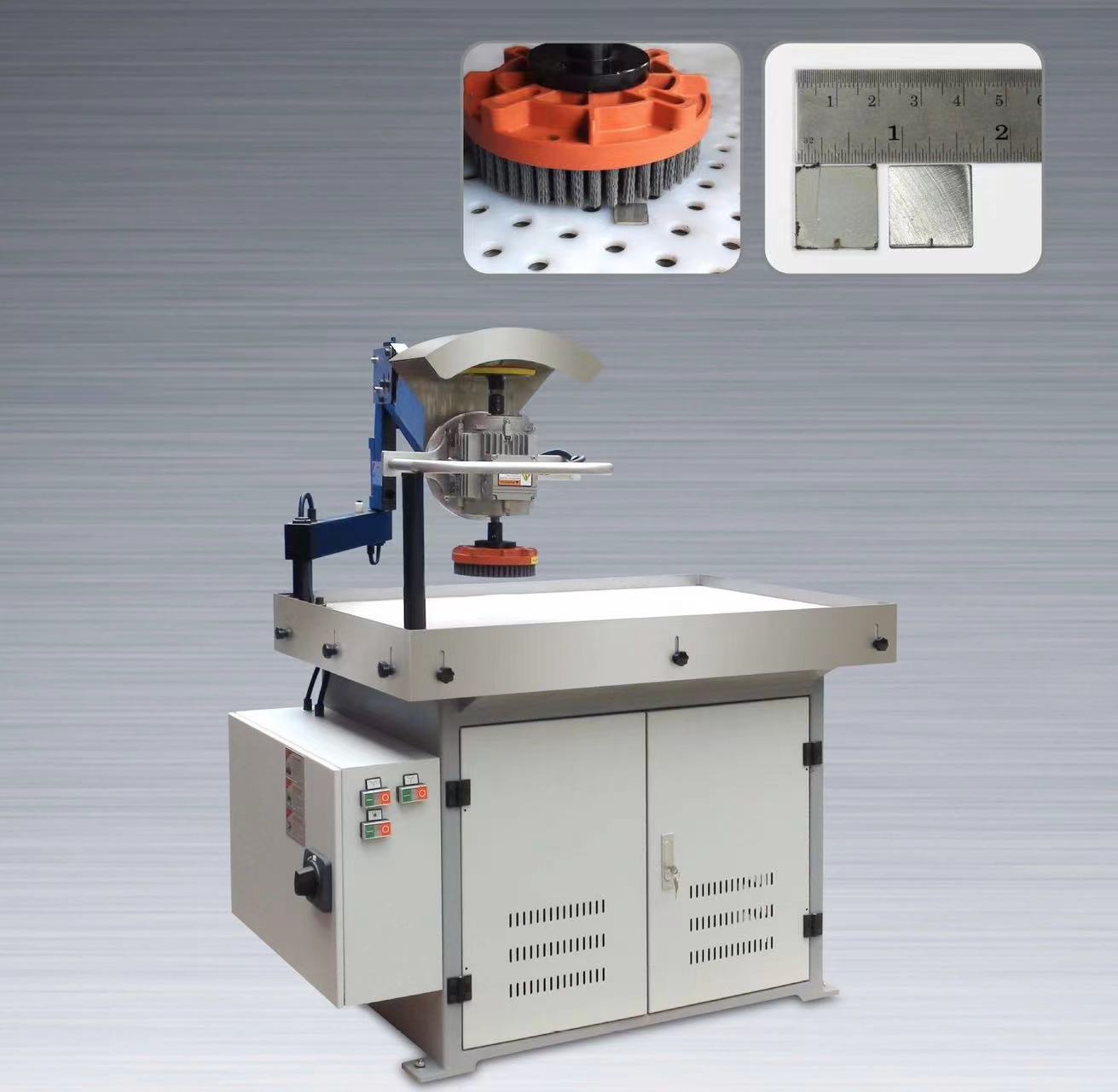 High configuration manual metal edge deburring grinding machine with vacuum table