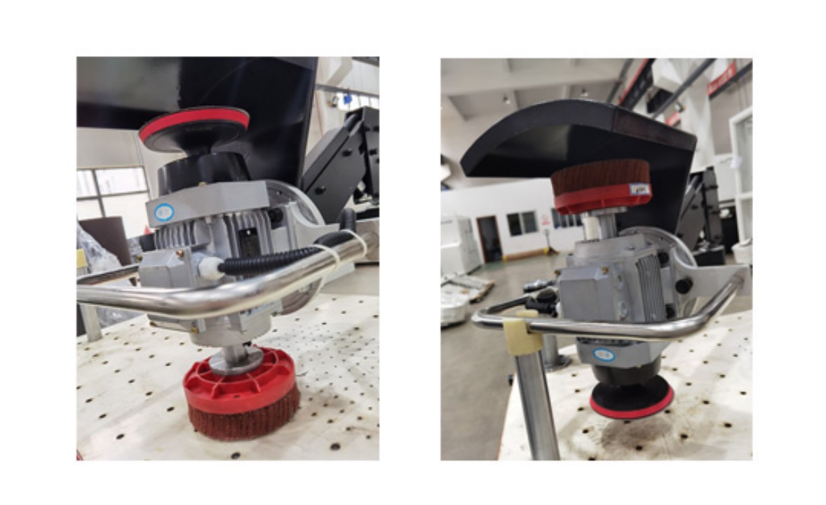 Semi automatic laser cutting parts manual metal sheet surface deburring grinding machine